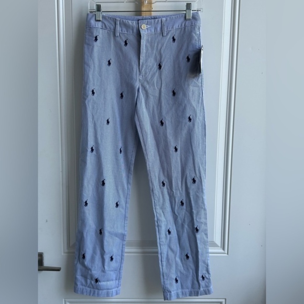 Polo Ralph Lauren | Pinstripe all over horse print | Boys 14| NWT
